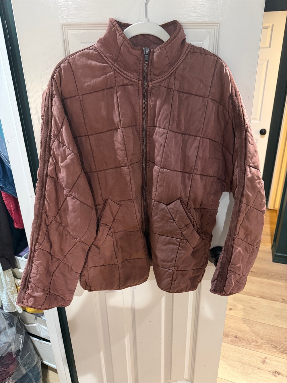 Free people Quilted Mauve/rust Women's Zip-Up Jacket
